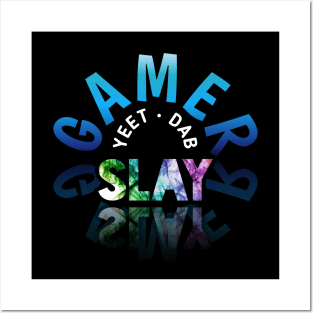 Yeet Dab Slay - Gaming Gamer Abstract - Video Game Lover - Graphic Posters and Art